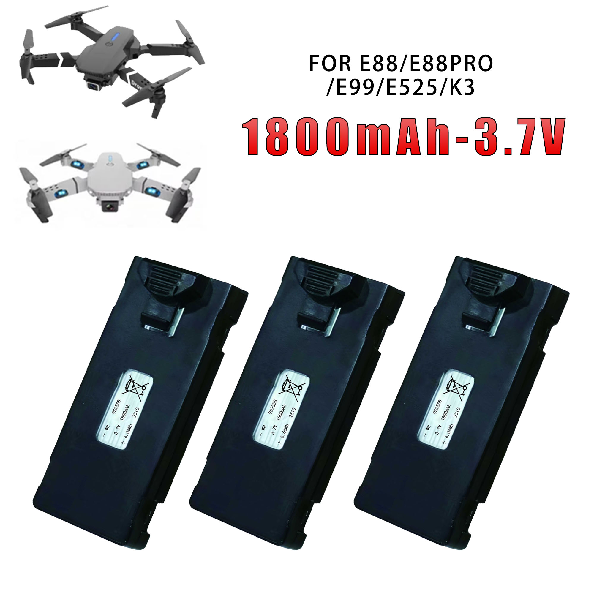 Eachine Drone E58 - E88 3.7V 1800mAh Baterai Universal Modul